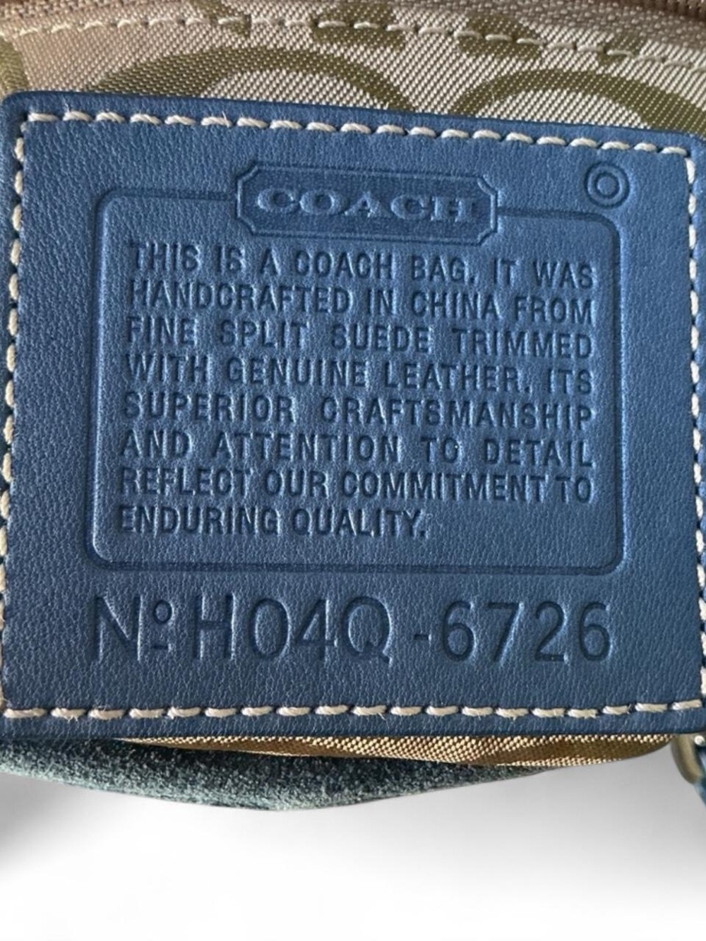 Classic Blue Suede Satchel Handbag - Picture 6 of 6
